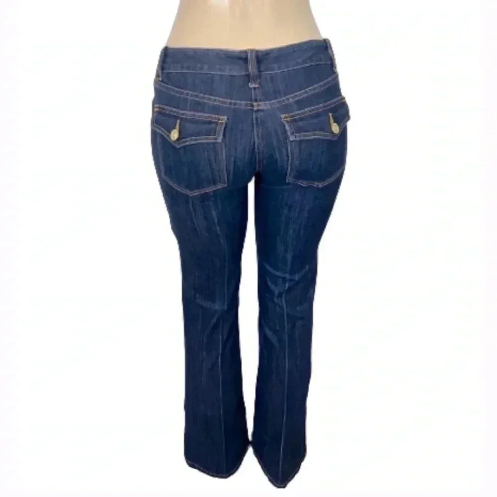 Inc festival boot cut blue denim jeans with covered pockets - Picture 3 of 12